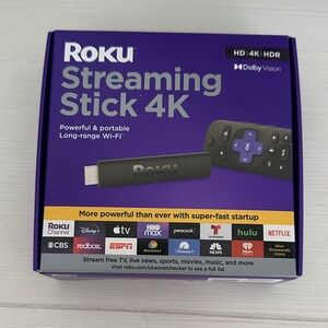 Roku Streaming Stick 4K — Purple and Black Packaging
